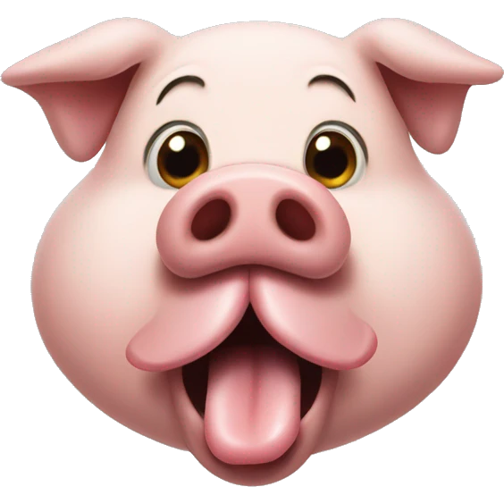 Pig with tongue out freaky emoji