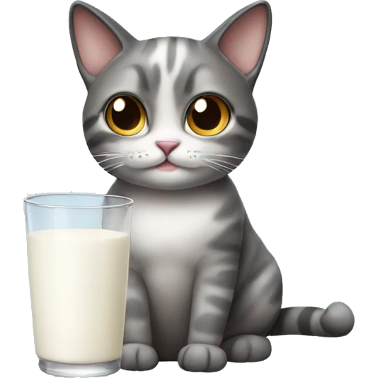 Cat with milk emoji