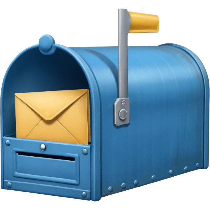 empty open blue mailbox emoji