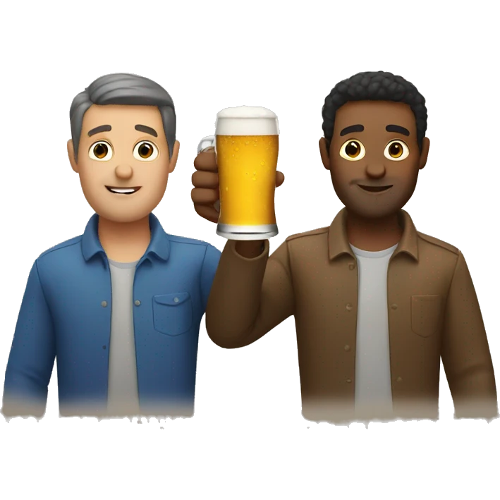 Two Man drinking beers emoji