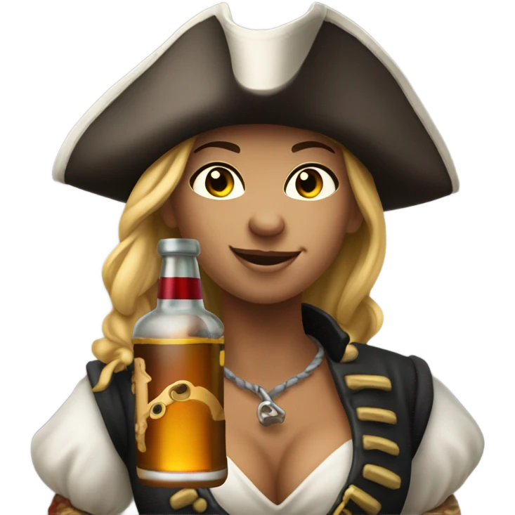 female pirate white with rum emoji