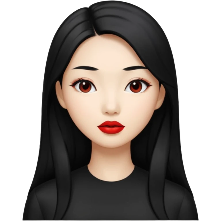 asin girl with black long slick backed hair emoji