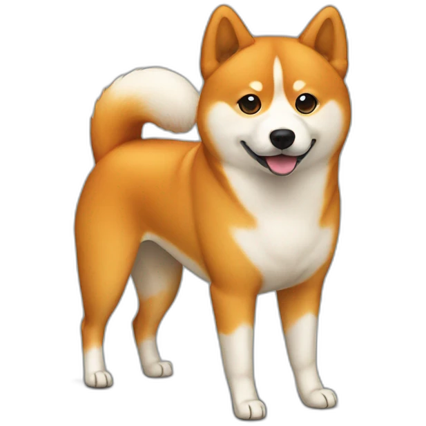 two orange shiba inu dogs standing together emoji