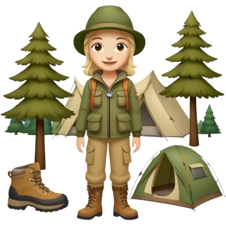 People who are going camping should wear a camping outfit emoji