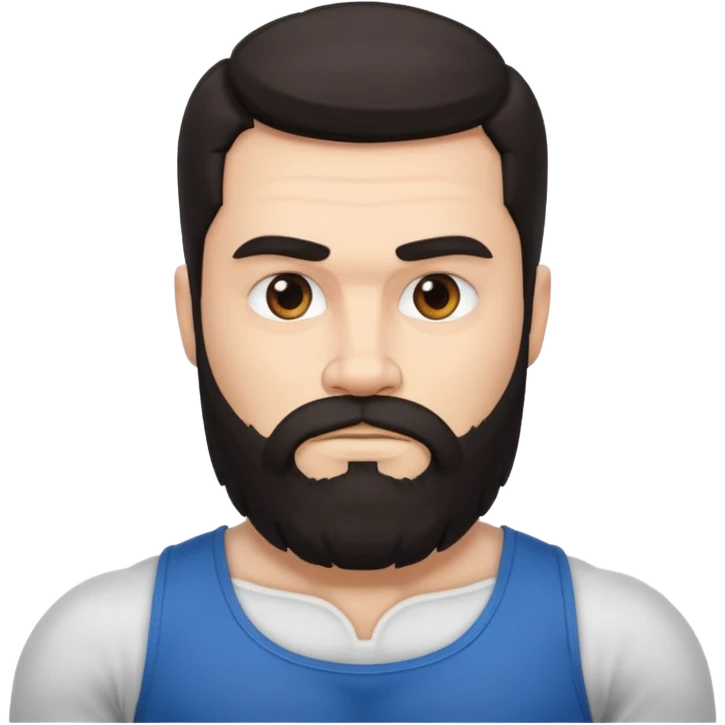 strong white bearded man dark hair emoji