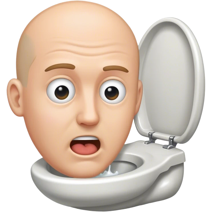 A toilet with a white man’s head out of it emoji