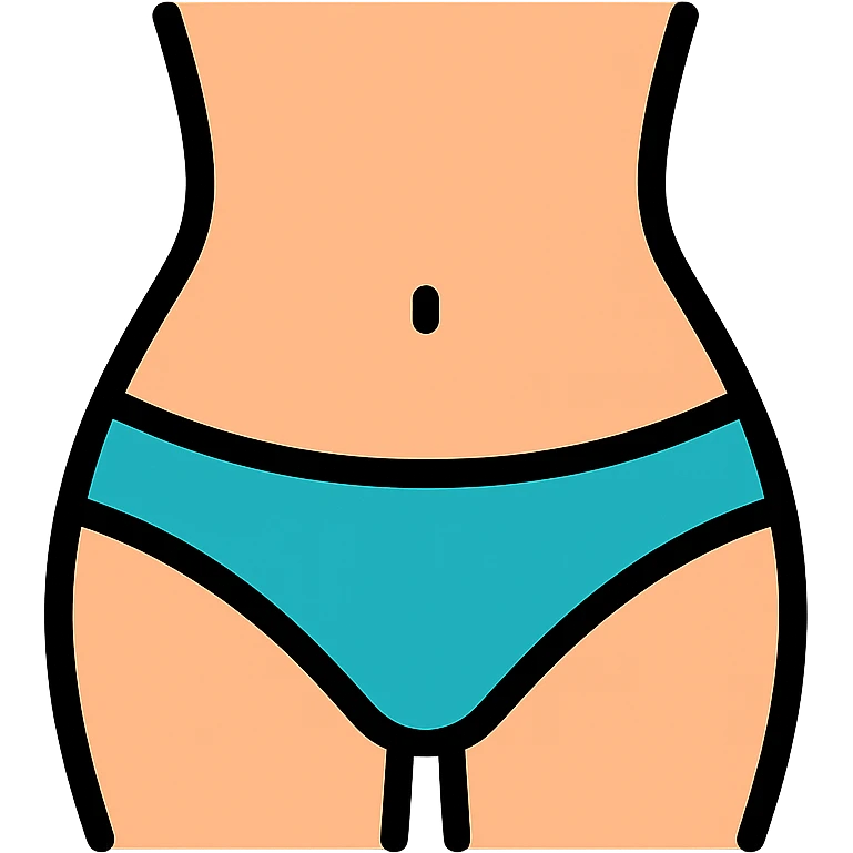 colored icon of a female belly, simple and clear emoji