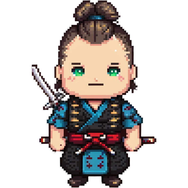 Samurai with topknot emoji