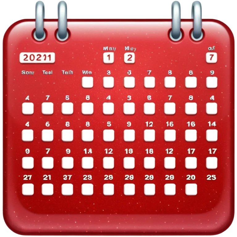 red glitter calendar emoji