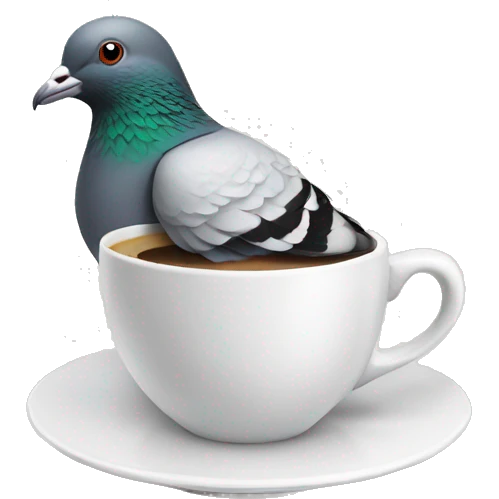 pigeon drinking coffee emoji