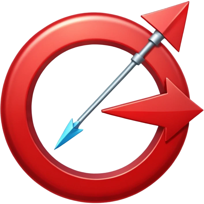 Red hollow circle with a tilted arrow going through it emoji