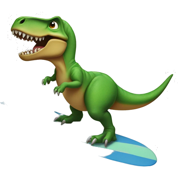 t-rex on a surfboard emoji