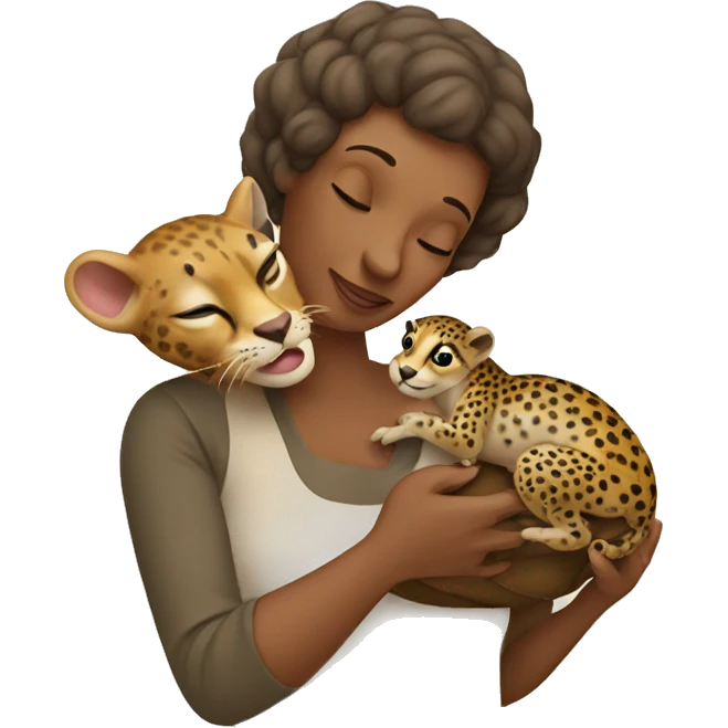 mother cradling a snail cheetah emoji