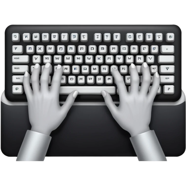 hands typing on a mechanical keyboard emoji