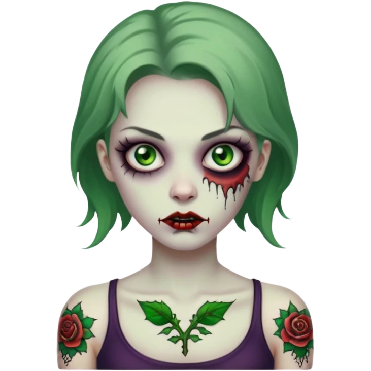 lady zombie with tattoo emoji