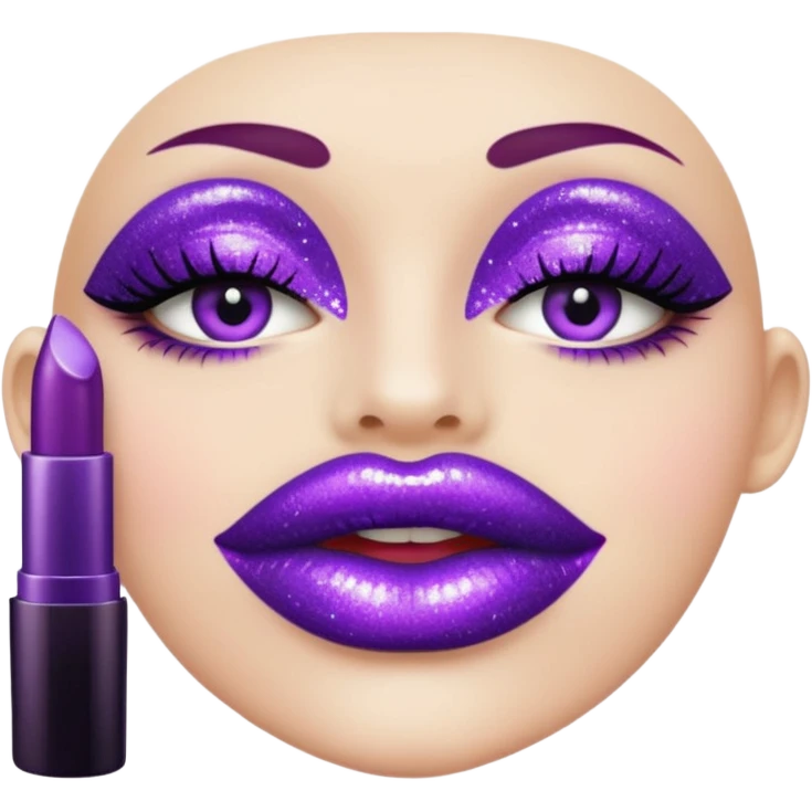 glitter purple lipstick emoji