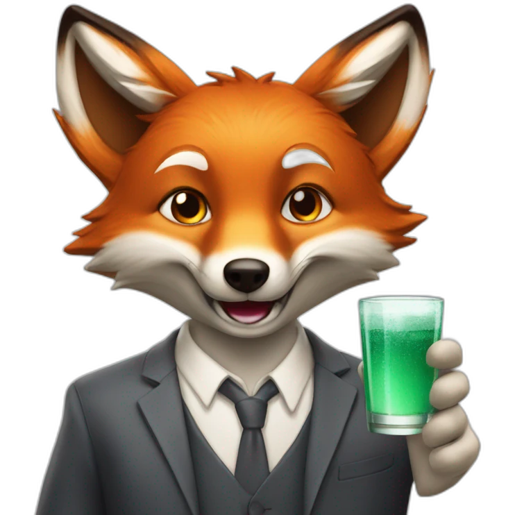 un renard avec un verre de coca emoji
