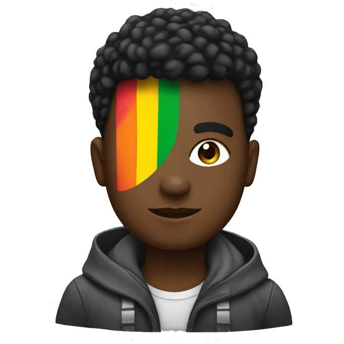 black person with gay flag emoji