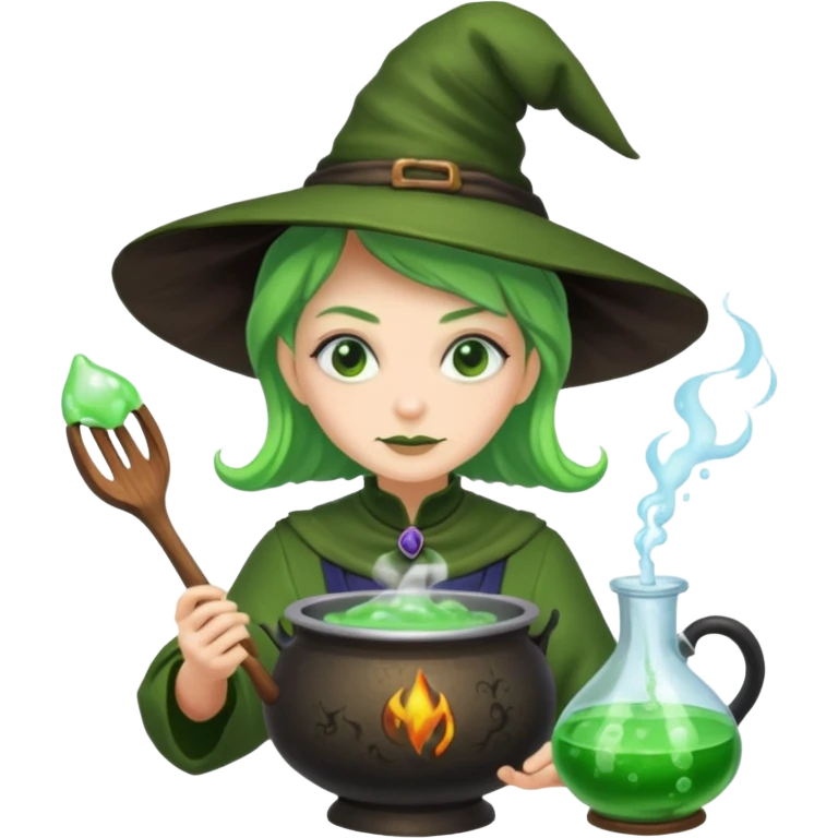 green witch cooking potion emoji
