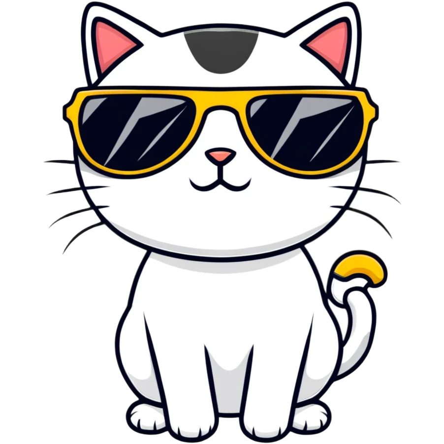 Cat with sunglasses emoji
