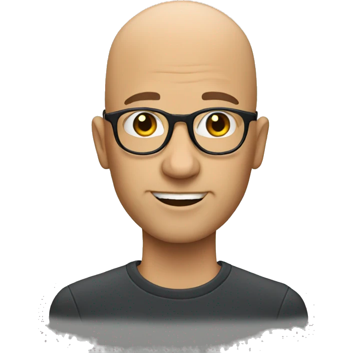 Bald man with glasses emoji