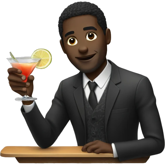 A black man mixing a cocktail  emoji