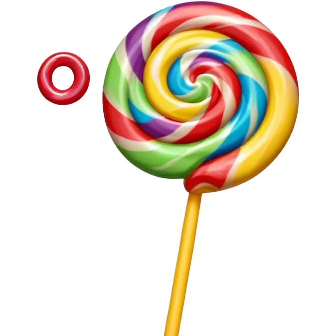 a face licking a colorful swirled lollipop emoji
