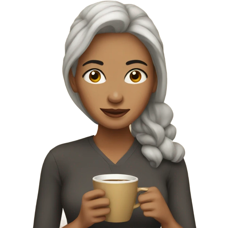 Woman drinking coffee emoji