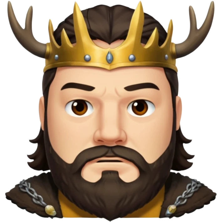 Robert Baratheon from Games of throne character face only front face emoji