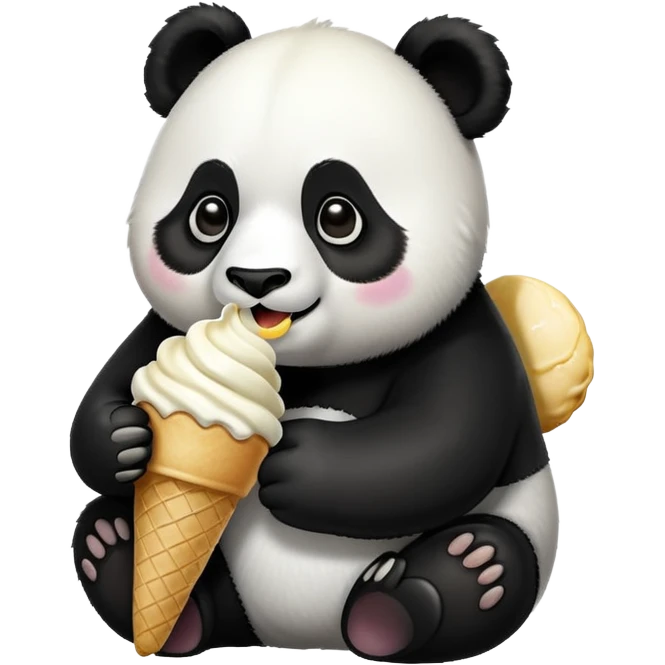 Panda eating ice cream emoji