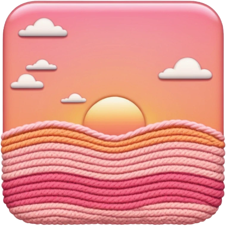 crochet single stitch (it has a color like a peach-pinky sunset) emoji