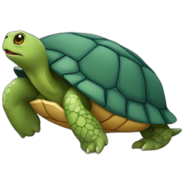Tortue au dessus d'un chat emoji