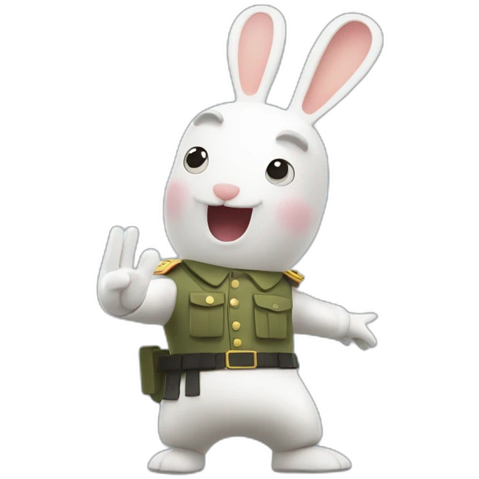 Ubisoft Rabbids doing military Salutation emoji