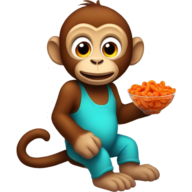 monkey eating hot cheetos emoji