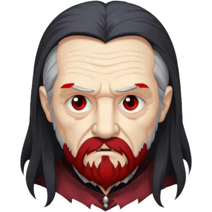 sad face vampire old man long hair with beard half dress
 emoji