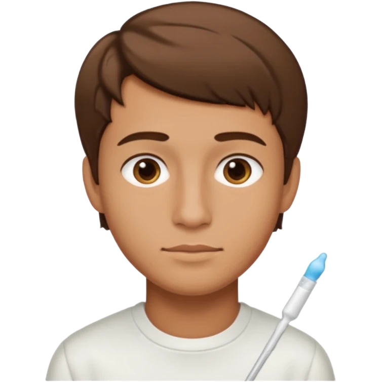 long cheek swab, for healthy young man, emoji