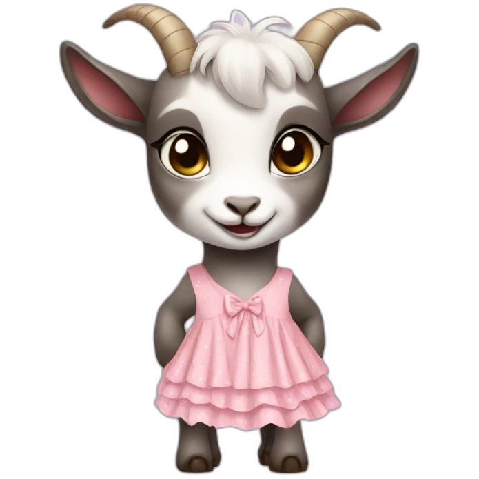 Baby goat wearing a dress  emoji