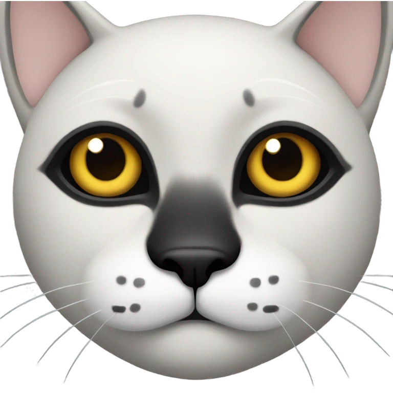 Cat with black face and white chest emoji