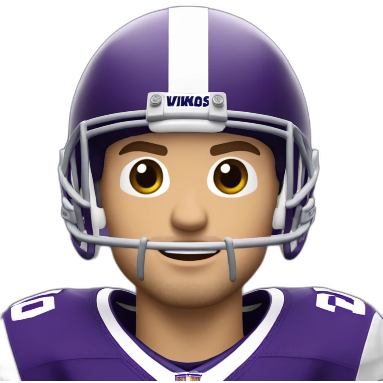 Kirk cousins with number 8 Minnesota Vikings purple jersey and no helmet emoji