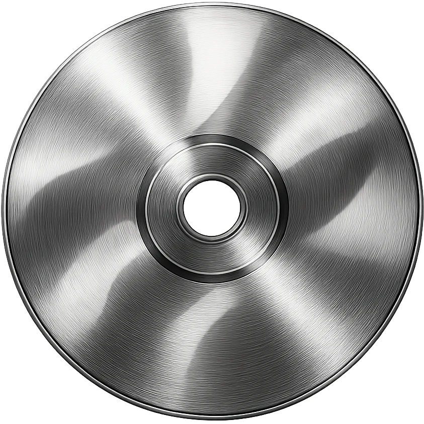 A minimalist CD disc with abstract pattern, glowing effect, yellow color emoji