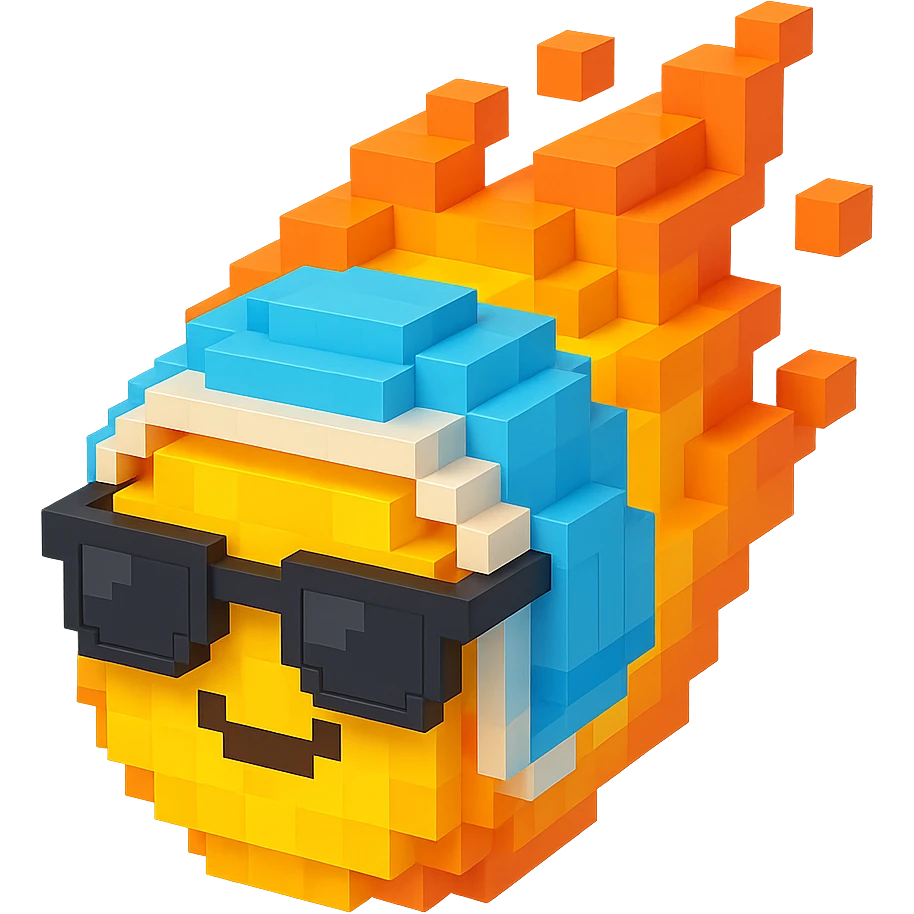 светящиеся комета в солнцезащитных очках и в шлеме, no background emoji