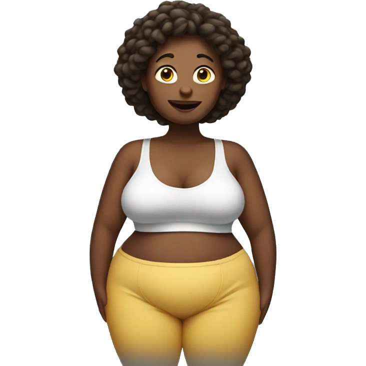 a woman with a giant belly emoji