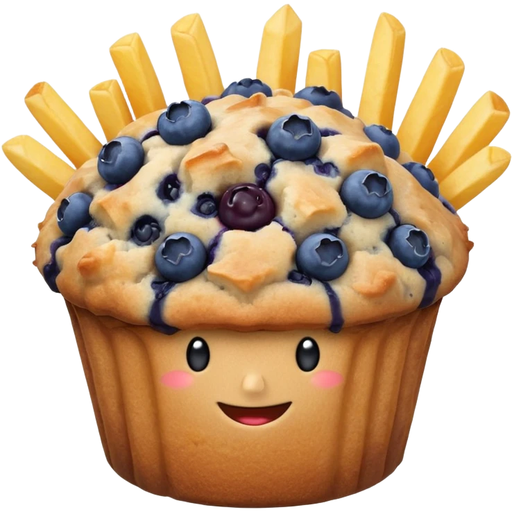 A McDonald's blueberry muffin with a side of French fries emoji