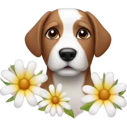 dog with flowers emoji
