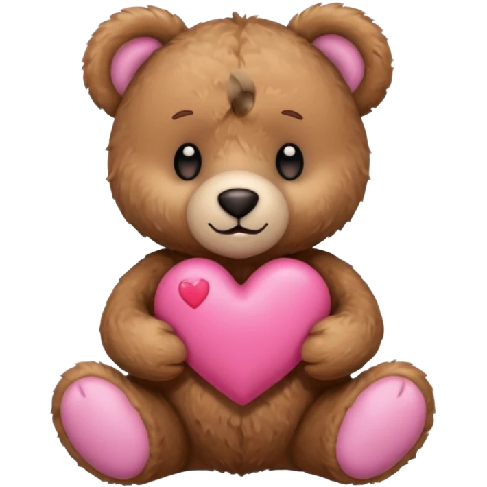 Teddy bear holding a pink heart  emoji