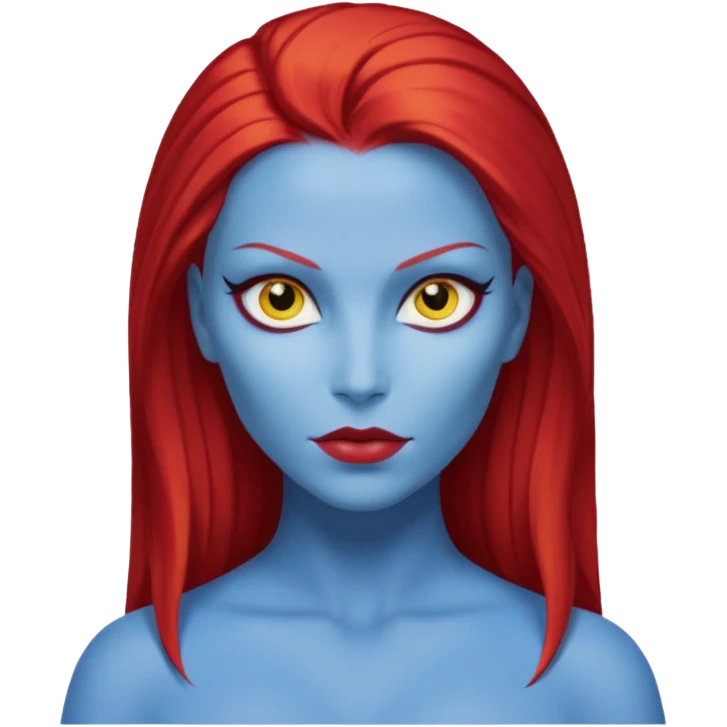  x-men mystique red sleek back hair yellow eye  emoji