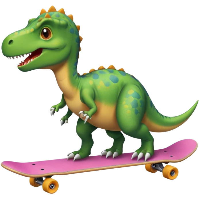 Dinosaur on a skateboard emoji