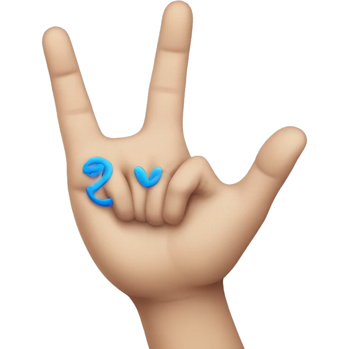 hand purple blue peace emoji