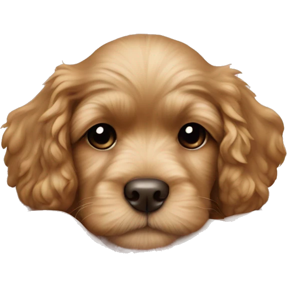 cute cockapoo puppy sleep in blanket emoji