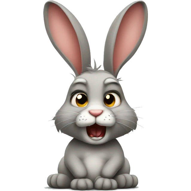 Rabbit with bad attitude emoji